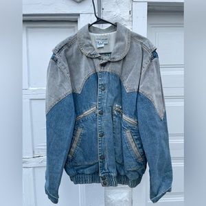 Vintage Guess Marciano Back To The Future Guess 2 Tone Denim Jean Jacket XL 1986